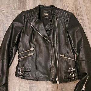 Zara Trafaluc Genuine Leather Moto Jacket